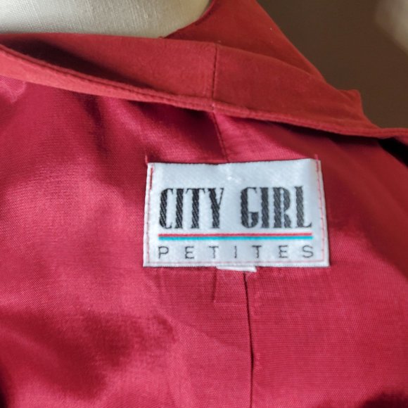 Vintage 80's City Girl Petites 3-Piece Embroidered Skirt Suit  - Size Large - Picture 12 of 15